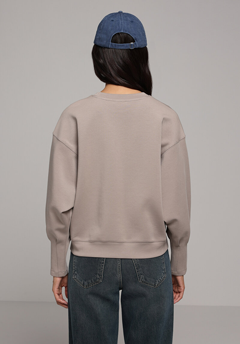 Regular Fit Yuvarlak Yaka Düz Kadın  Sweatshirt