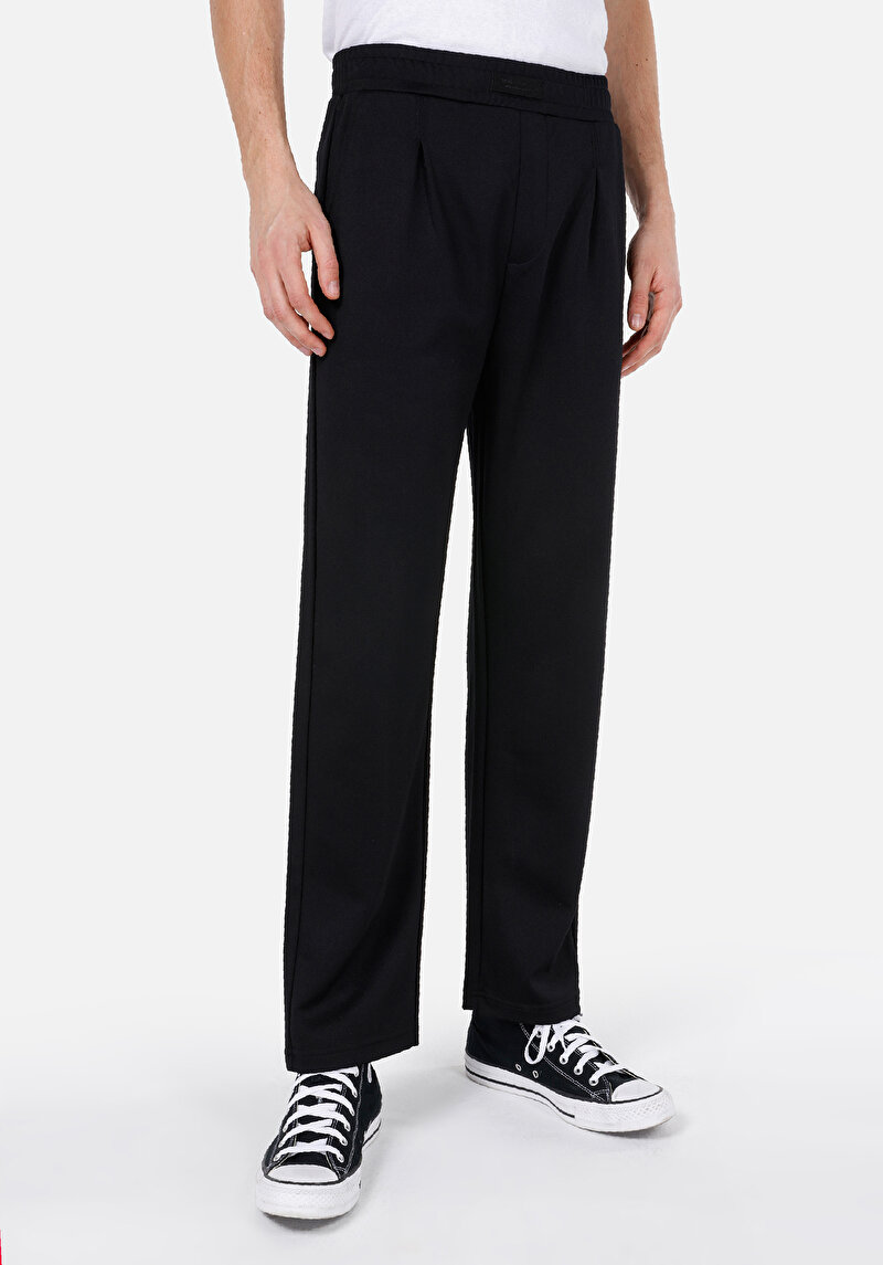 Regular Fit Orta Bel  Erkek Siyah Eşofman Altı