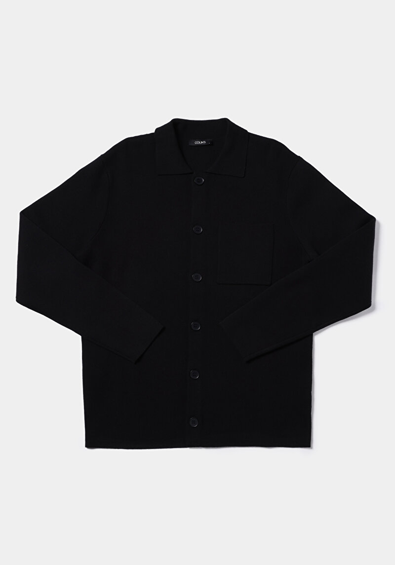 Regular Fit Erkek Siyah Hırka