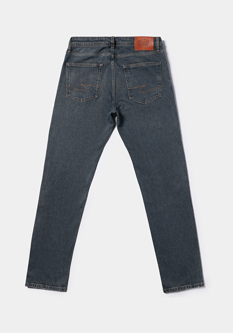 Regular Fit   Erkek Yeşil Jean Pantolon