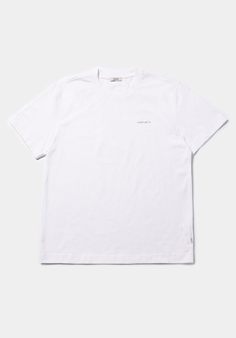 Comfort Fit Yuvarlak Yaka Düz Erkek Beyaz Kısa Kol Tişört