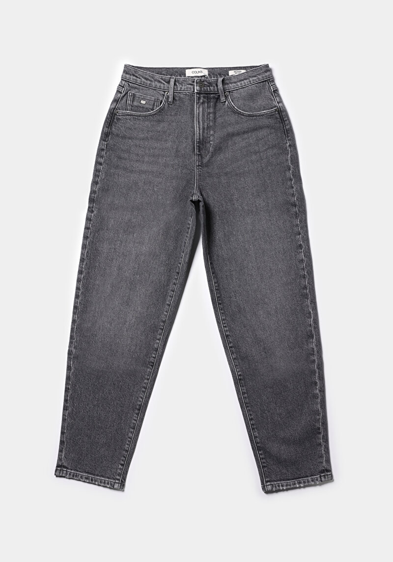 Mom Fit   Kadın Siyah Jean Pantolon