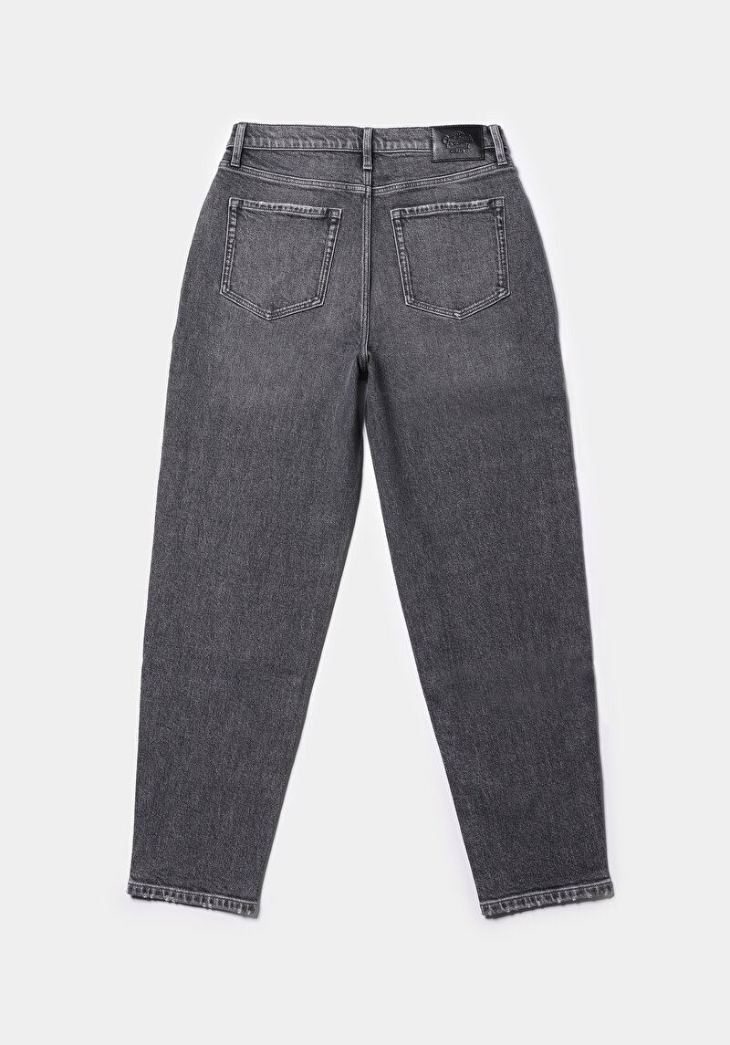 Mom Fit   Kadın Siyah Jean Pantolon