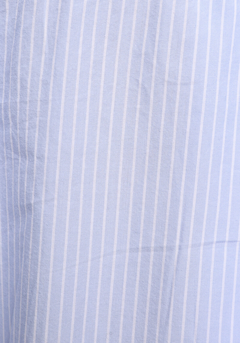 Fashion Fit Hakim Yaka Çizgili Kadın Mavi Uzun Kol Gömlek