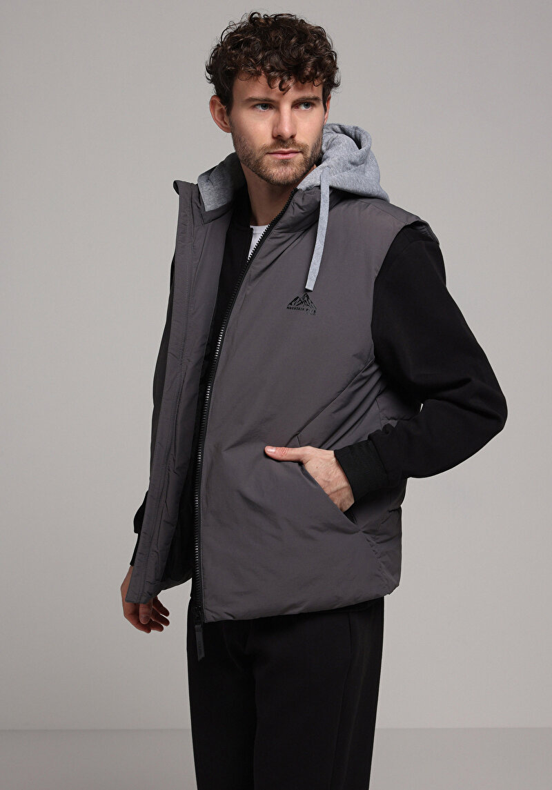 Regular Fit Erkek Gri Yelek