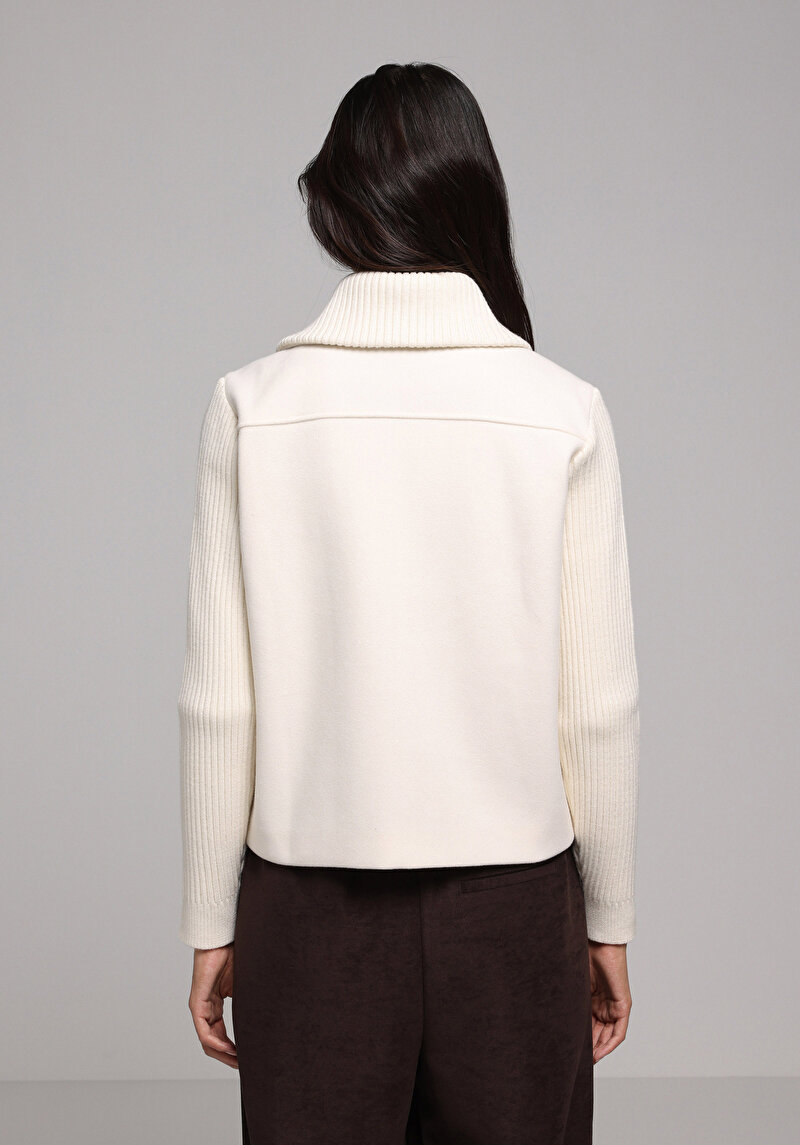 Regular Fit     Kadın Ekru Ceket