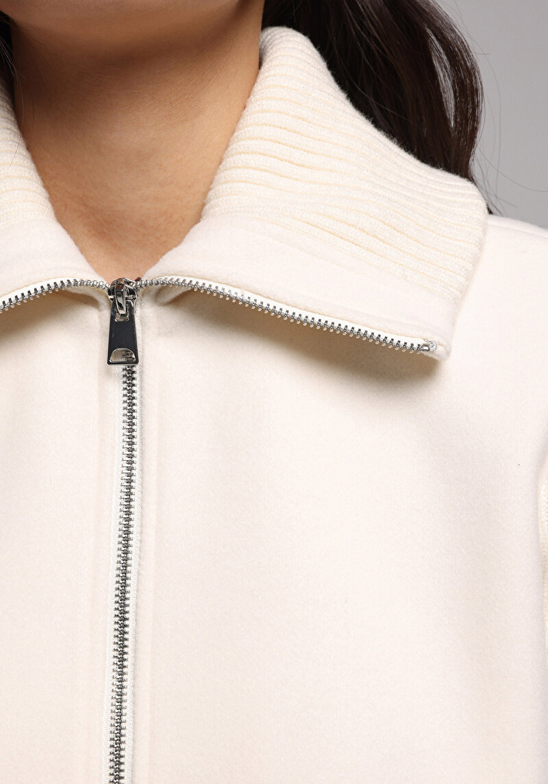 Regular Fit     Kadın Ekru Ceket