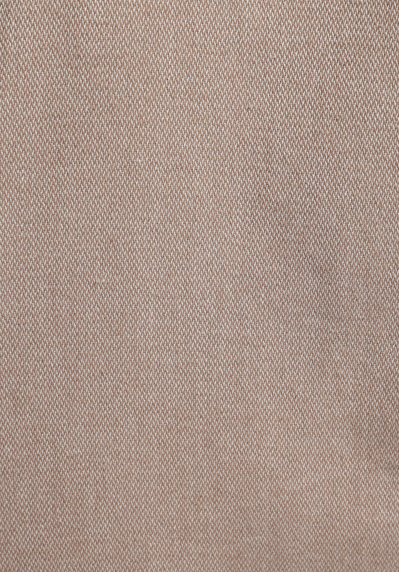 Regular Fit Shirt Neck Düz Erkek Bej Uzun Kol Gömlek