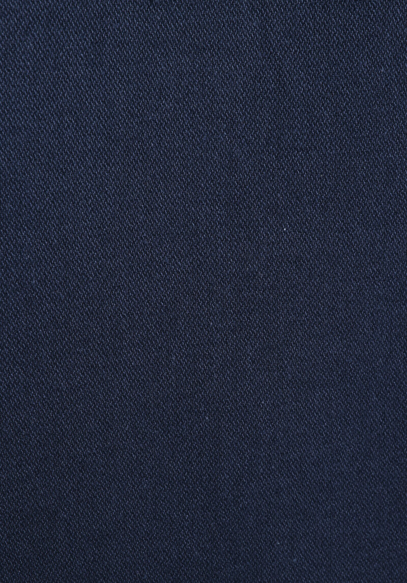 Regular Fit Shirt Neck Düz Erkek Lacivert Uzun Kol Gömlek