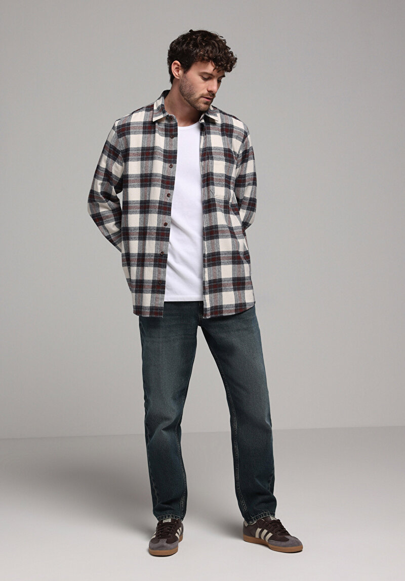 Loose Tapered Fit   Erkek İndigo Jean Pantolon