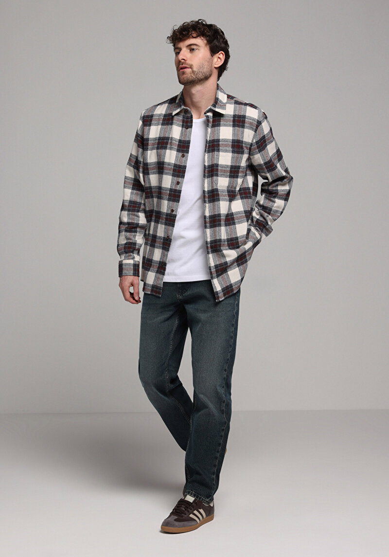 Loose Tapered Fit Erkek İndigo Jean Pantolon