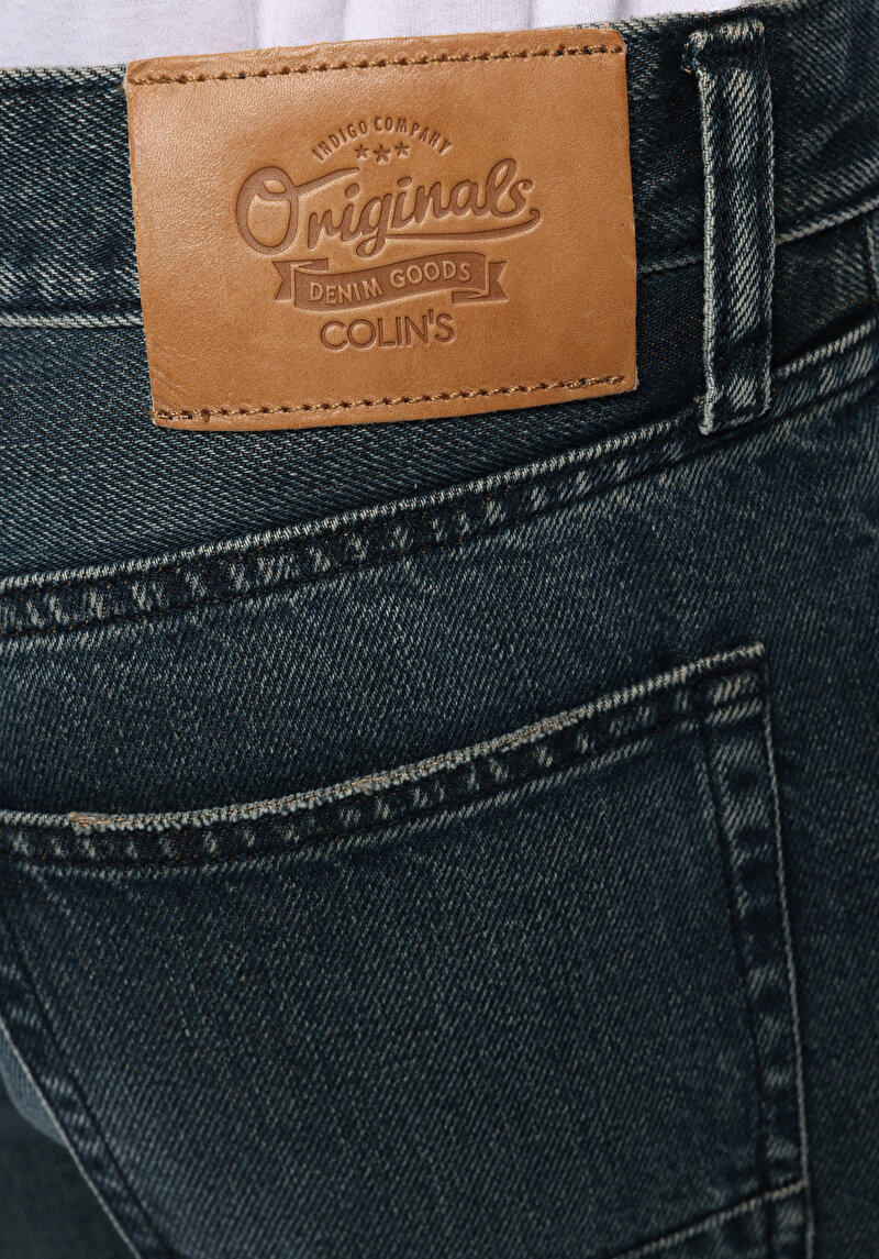 Loose Tapered Fit   Erkek İndigo Jean Pantolon