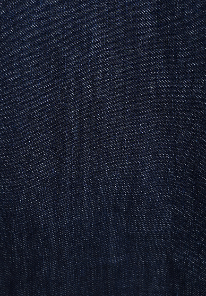 Regular Fit Klasik Yaka Düz Kadın Koyu Mavi Uzun Kol Gömlek