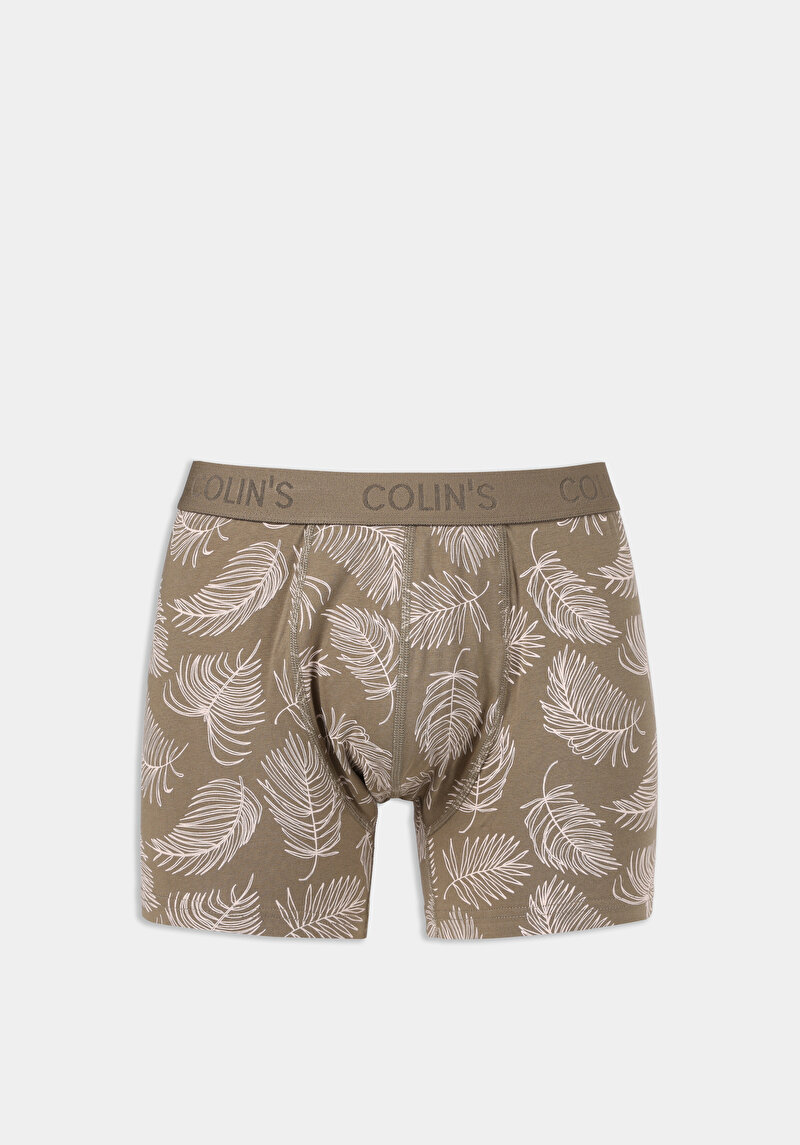 Modern Fit Baskılı Erkek Yeşil Boxer