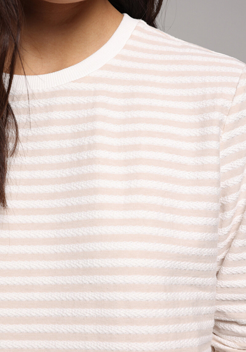 Regular Fit Kadın Bej Tişört