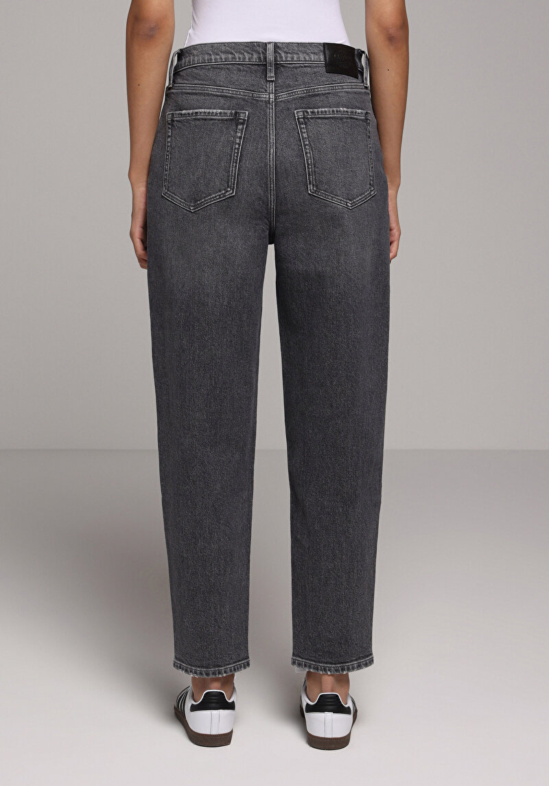 Mom Fit   Kadın Siyah Jean Pantolon