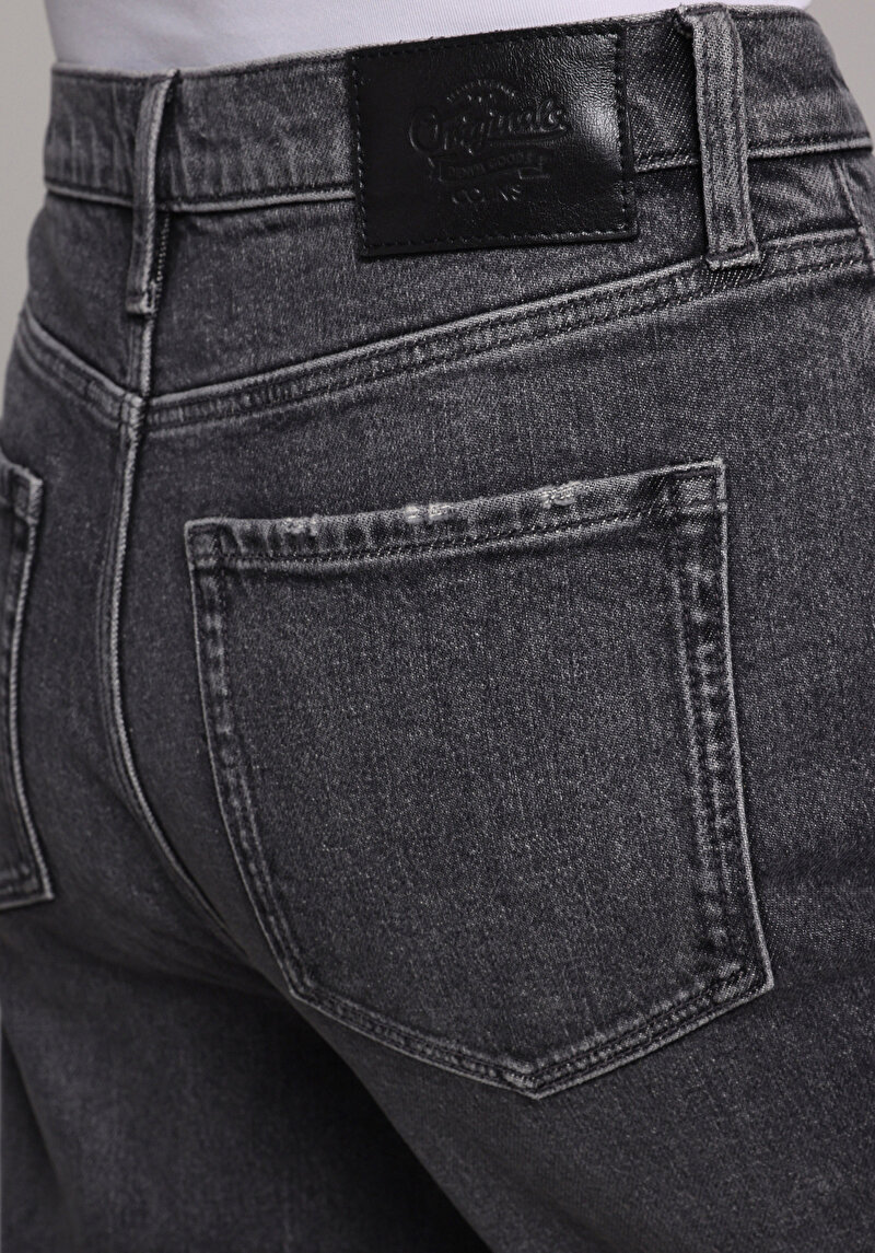 Mom Fit   Kadın Siyah Jean Pantolon