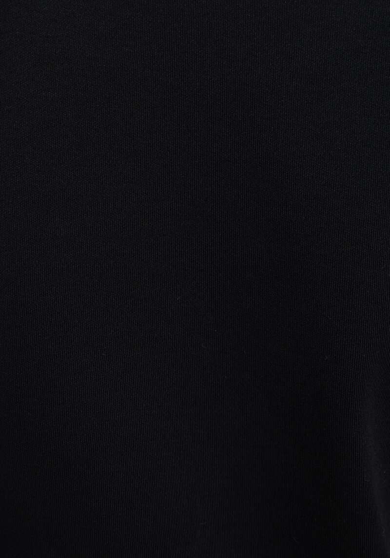 Slim Fit Yuvarlak Yaka Düz Kadın Siyah Kısa Kol Tişört