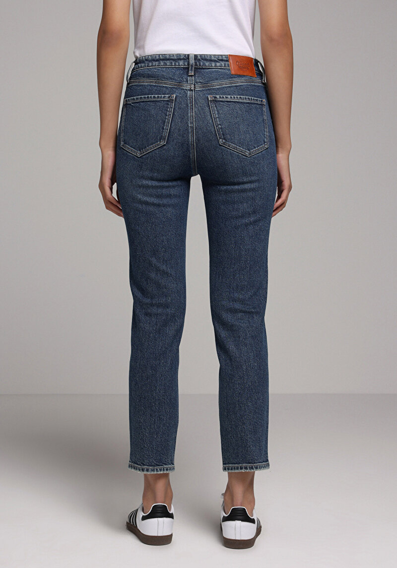 Slim Fit Kadın İndigo Jean Pantolon