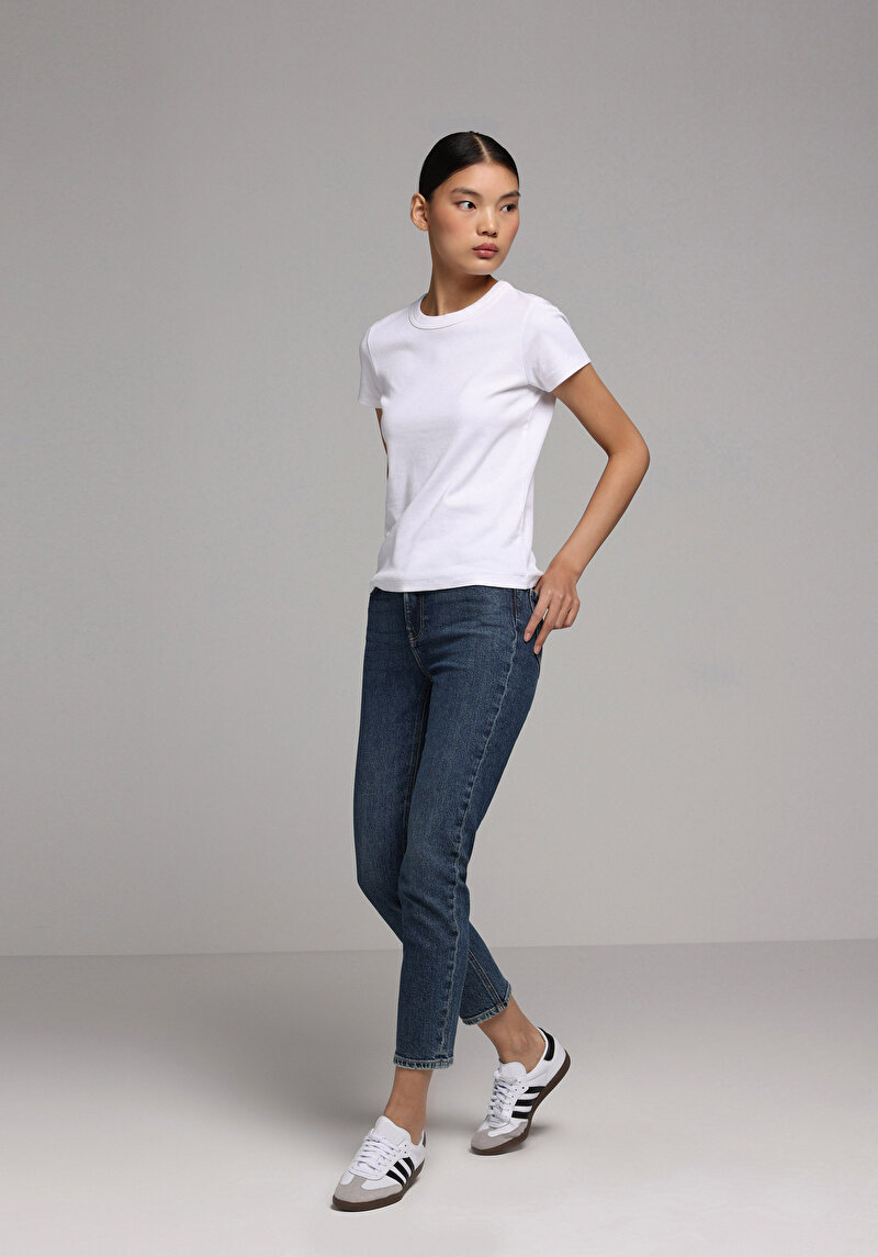 Slim Fit Kadın İndigo Jean Pantolon