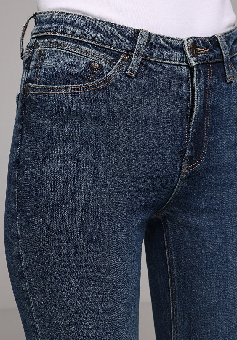 Slim Fit   Kadın İndigo Jean Pantolon