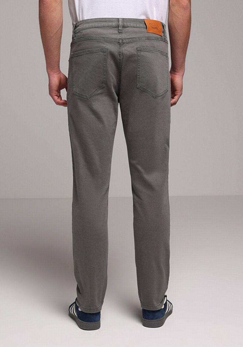 Regular Fit Orta Bel Düz Paça Erkek Yeşil  Pantolon