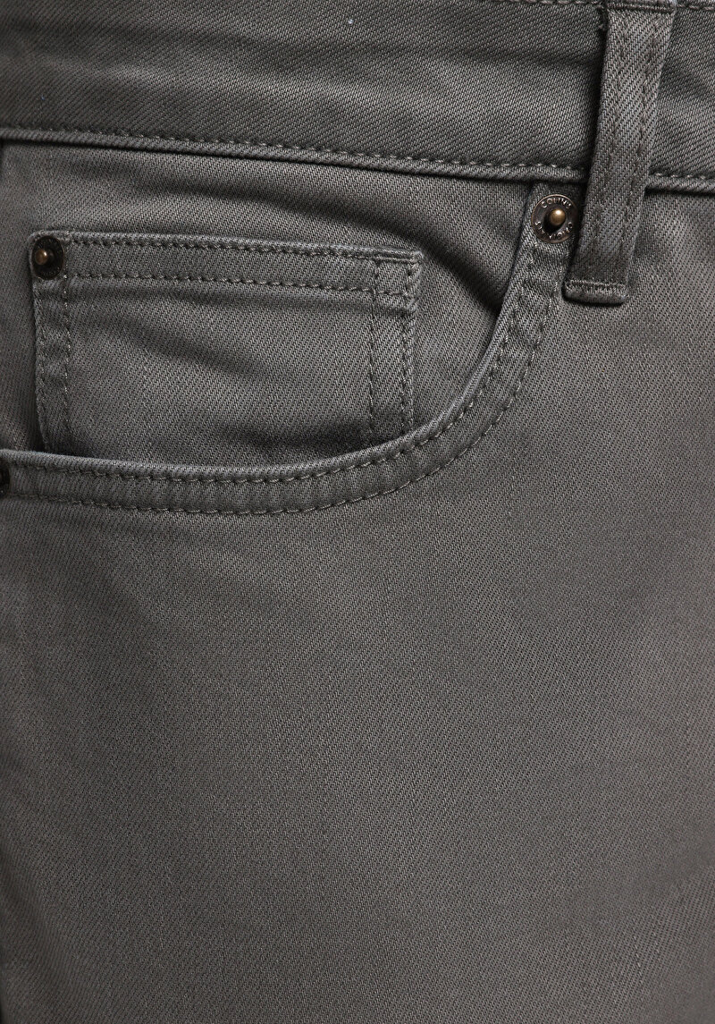 Regular Fit Orta Bel Düz Paça Erkek Yeşil  Pantolon