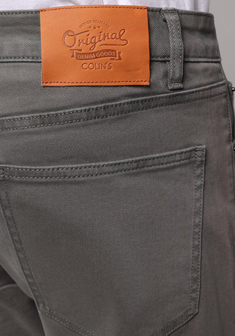 Regular Fit Orta Bel Düz Paça Erkek Yeşil  Pantolon