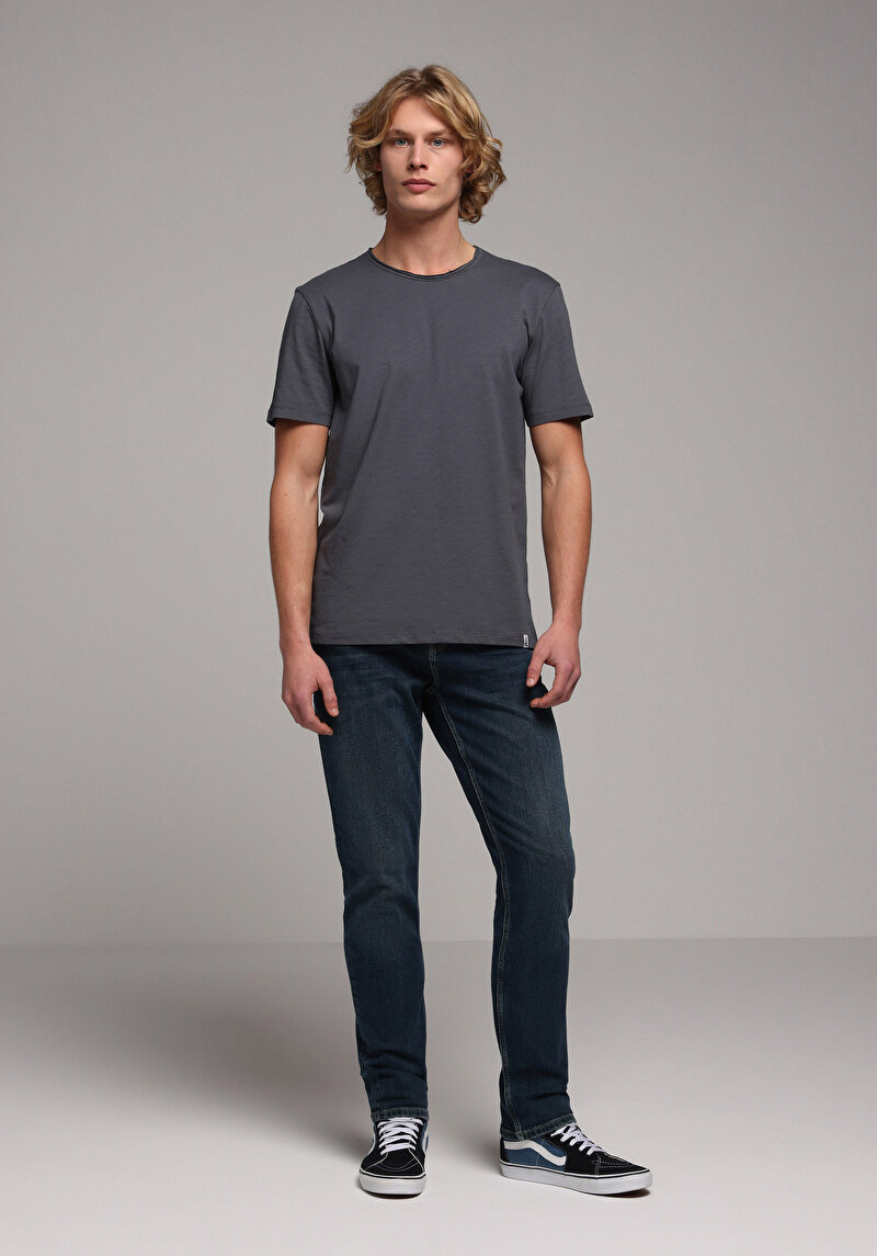 Straight Fit Erkek Koyu İndigo Jean Pantolon