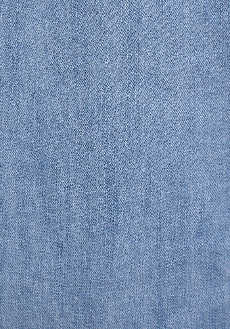 Regular Fit Klasik Yaka Düz Erkek Light İndigo Denim Uzun Kol Gömlek