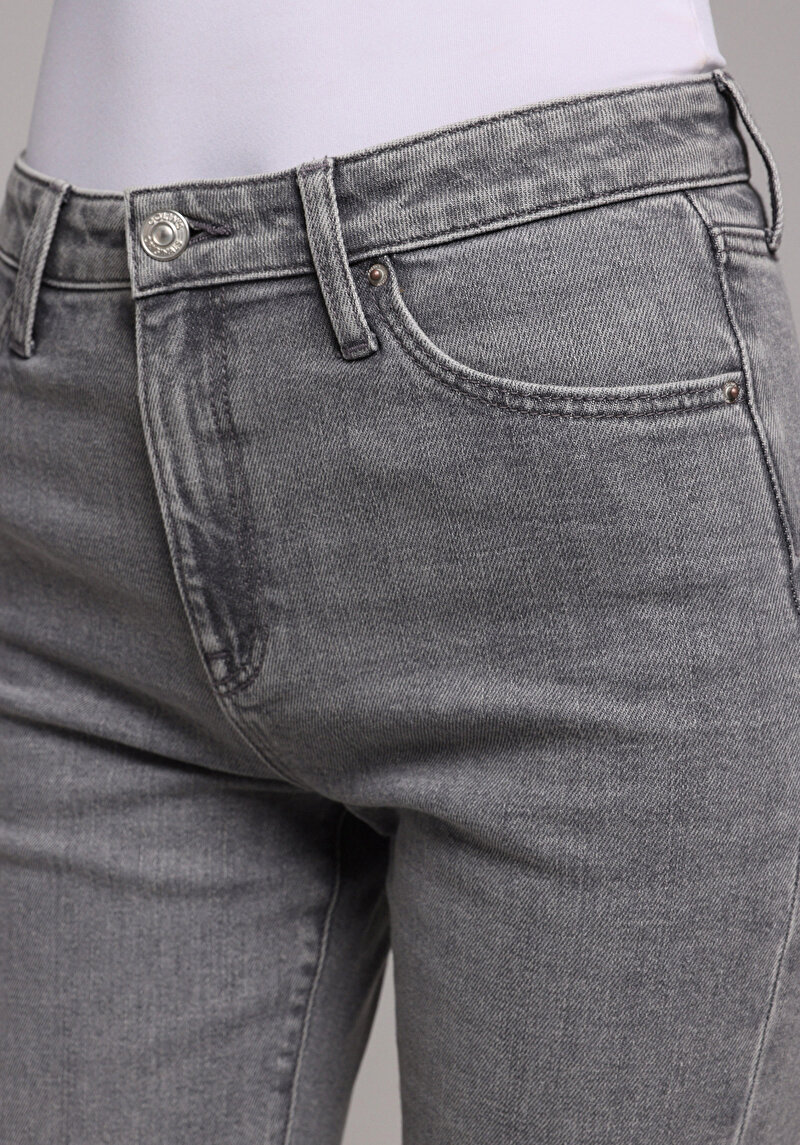 Regular Fit   Kadın Grey Denim Jean Pantolon