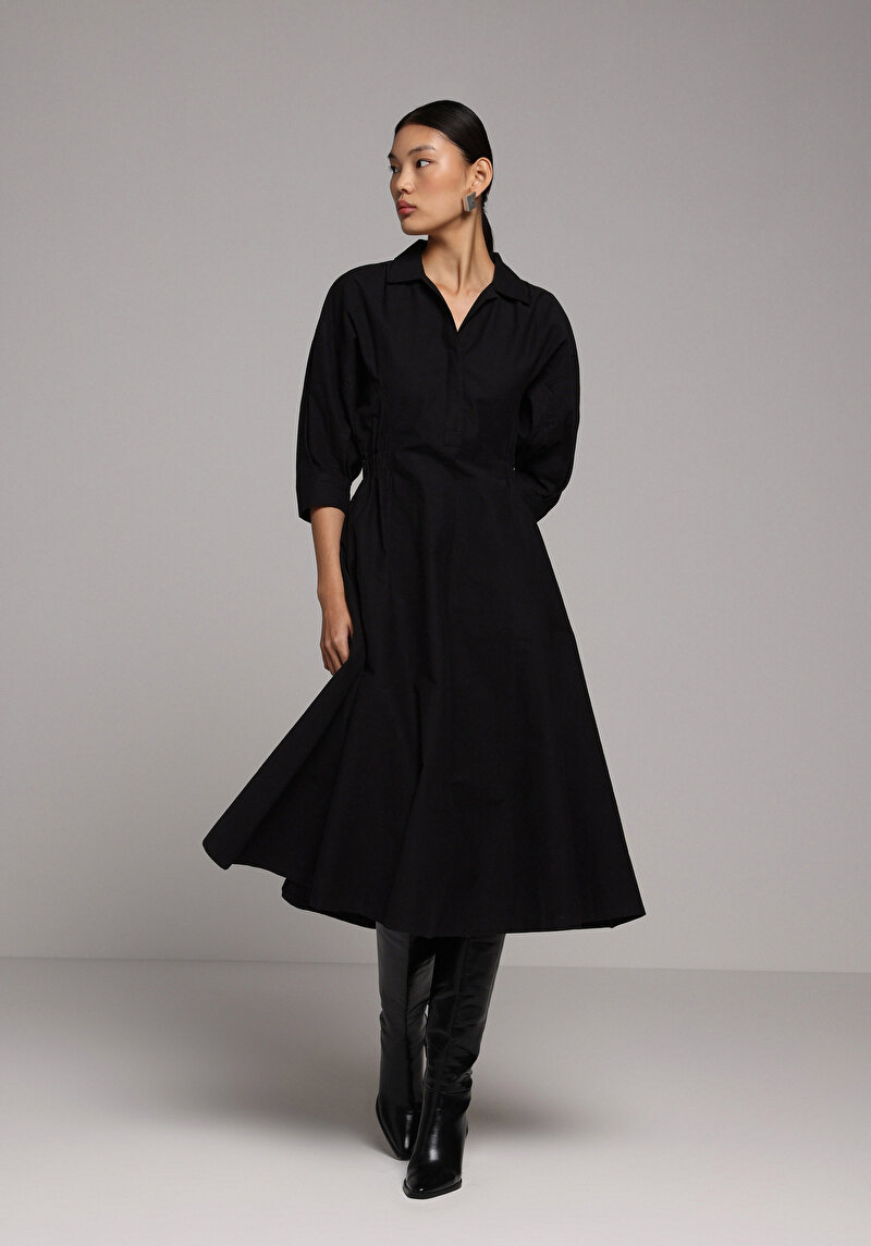 Regular Fit Kadın Siyah Elbise