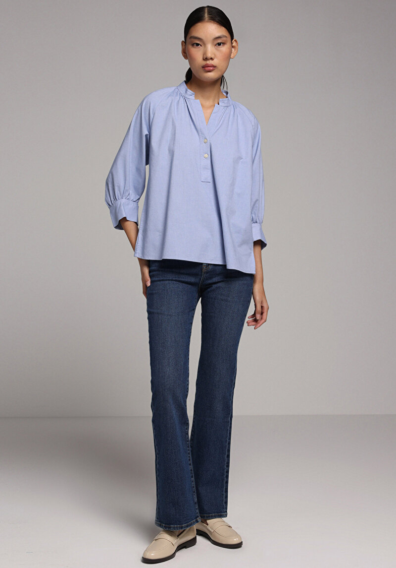 Regular Fit Kadın Mid İndigo Denim Jean Pantolon