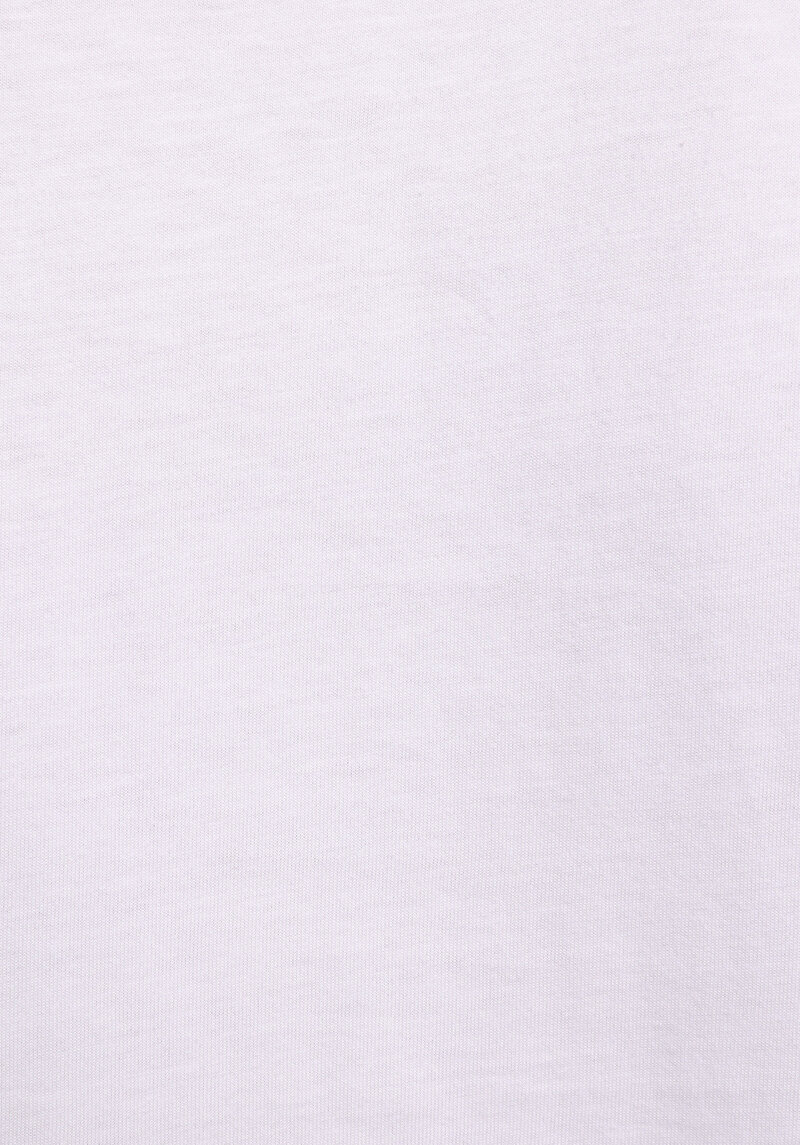 Boxy Fit Yuvarlak Yaka Baskılı Kadın Beyaz Kısa Kol Tişört