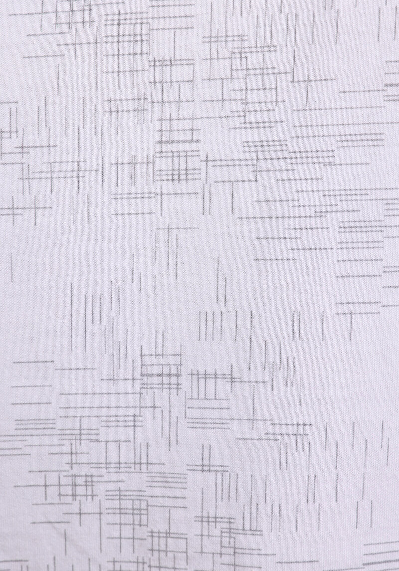 Regular Fit Yuvarlak Yaka Baskılı Erkek Beyaz Kısa Kol Tişört