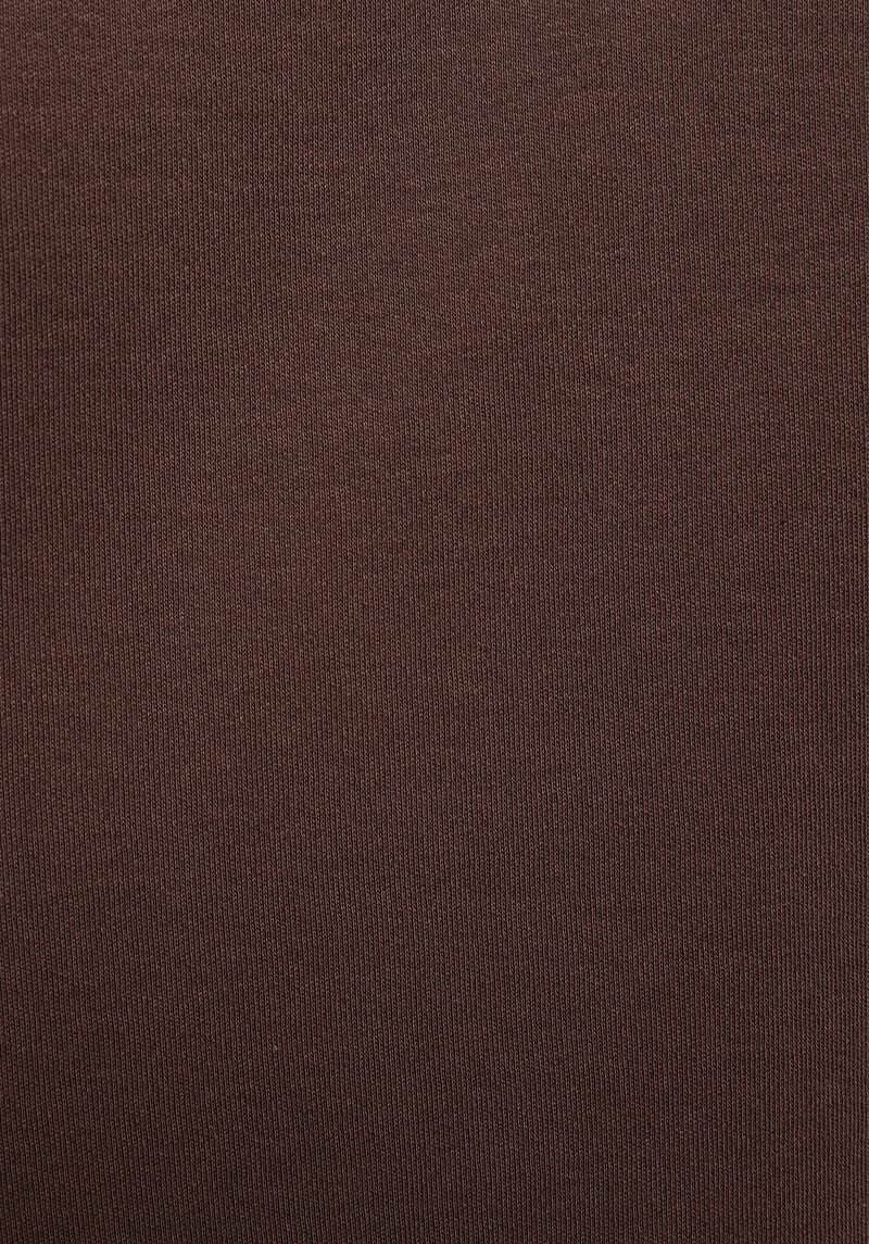 Regular Fit Yuvarlak Yaka Düz Erkek Kahverengi Kısa Kol Tişört