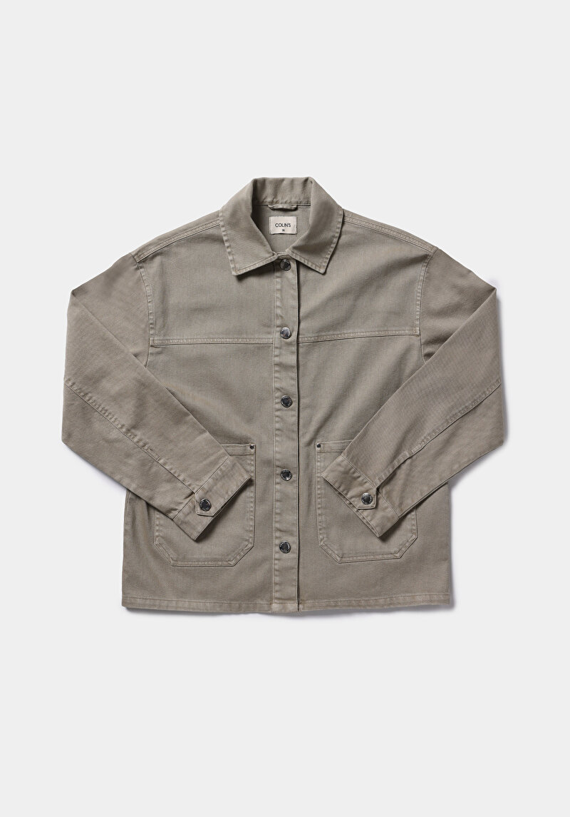 Regular Fıt Çıtçıtlı Astarsız  Kadın Yeşil Ceket