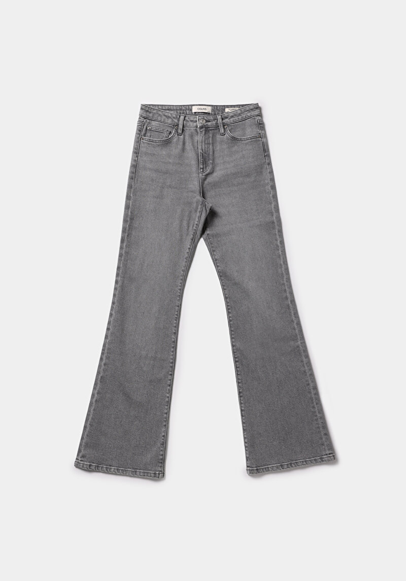 Regular Fit   Kadın Grey Denim Jean Pantolon