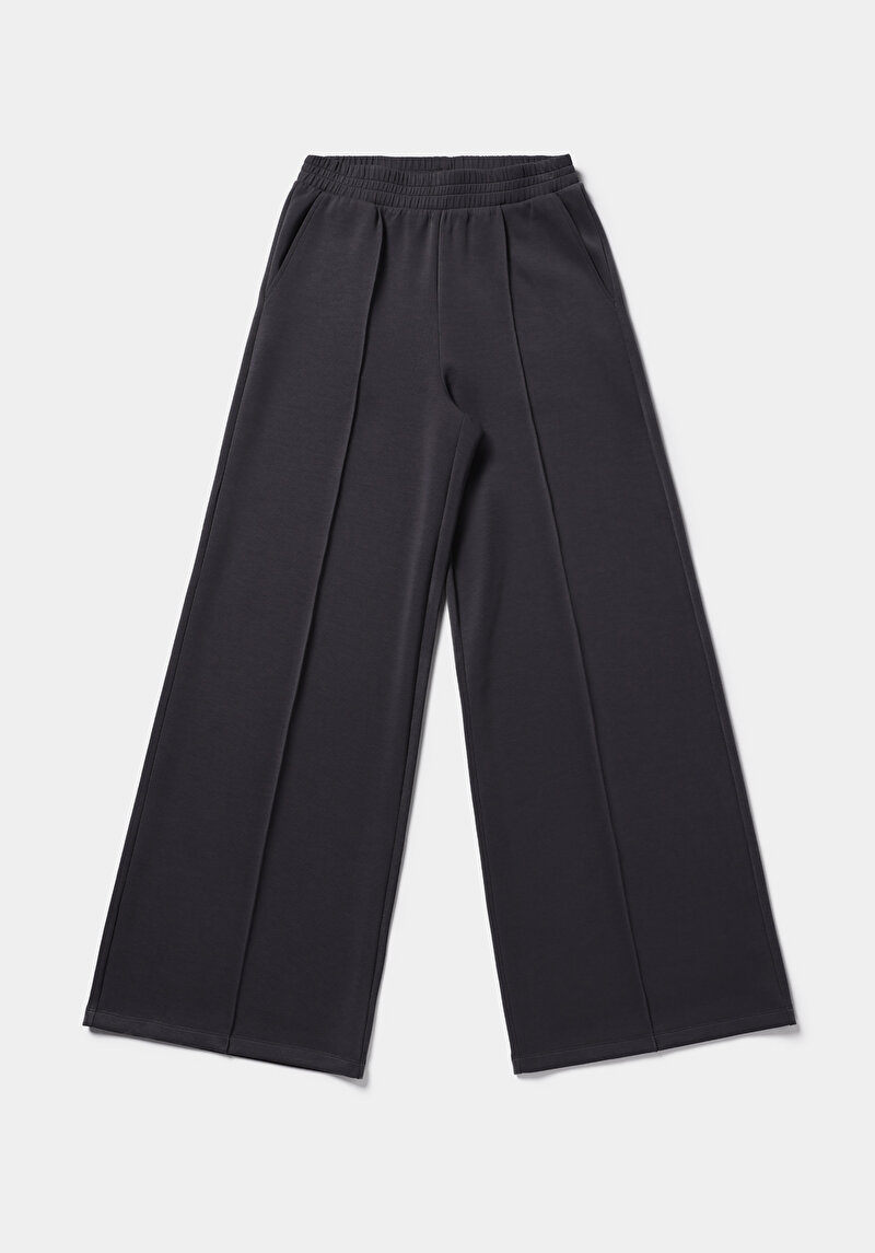 Regular Fit Orta Bel Düz Kadın Antrasit Eşofman Altı