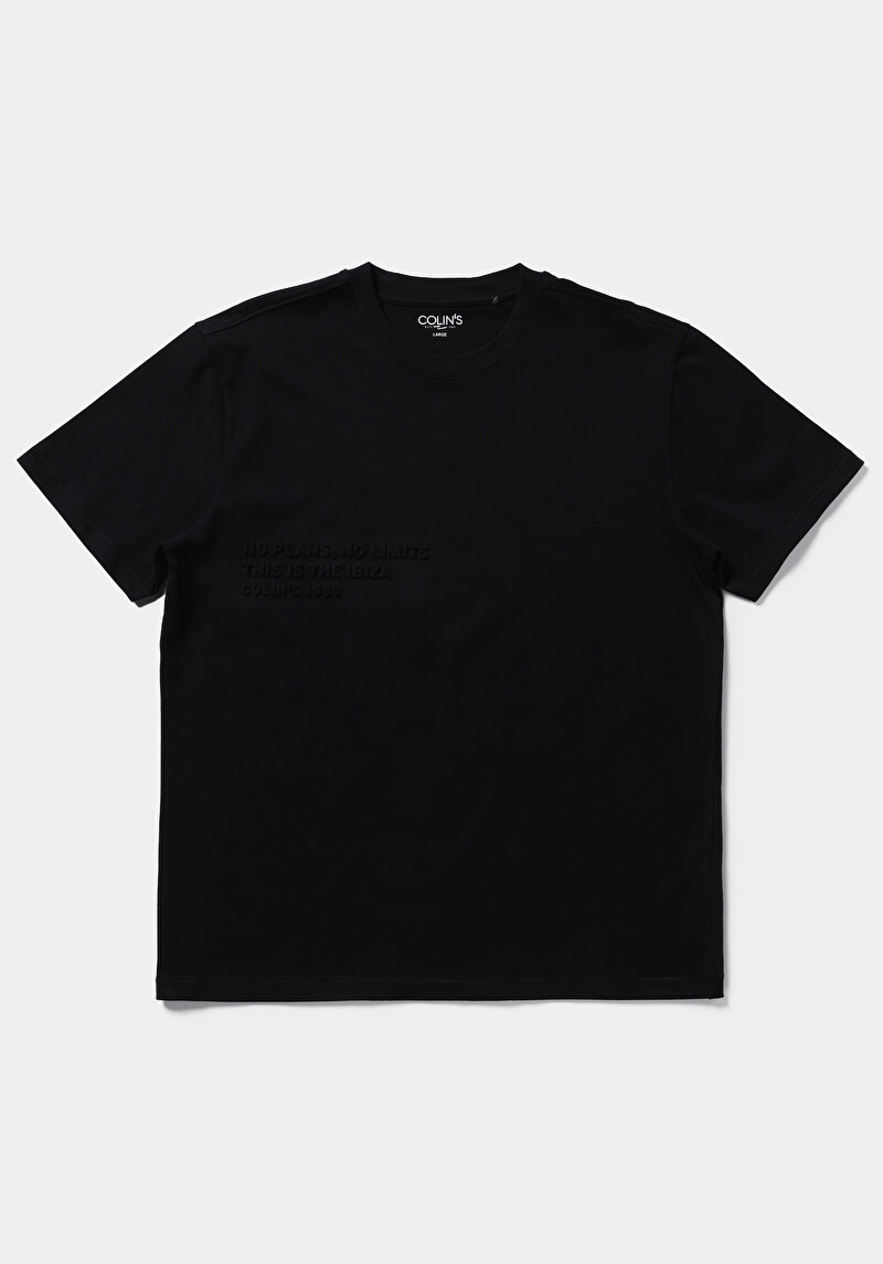 Oversize Fit Yuvarlak Yaka Düz Erkek Antrasit Kısa Kol Tişört