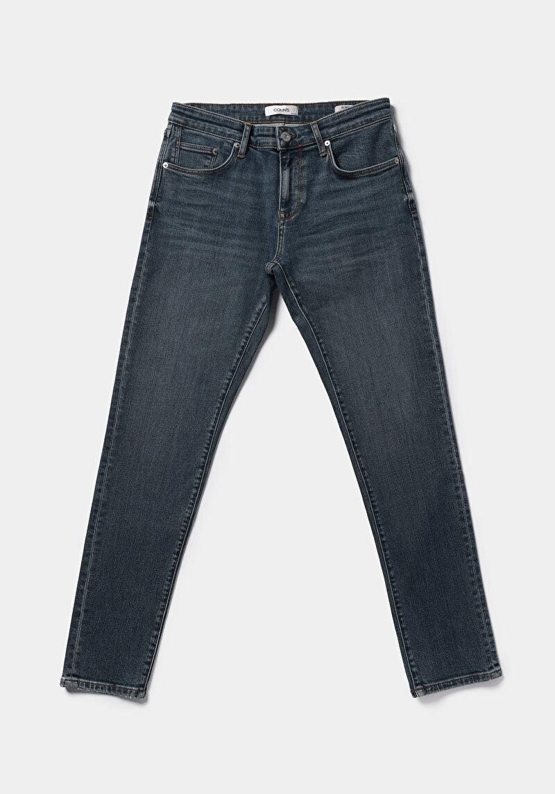 Slim Fit   Erkek Green Cast Denim Jean Pantolon