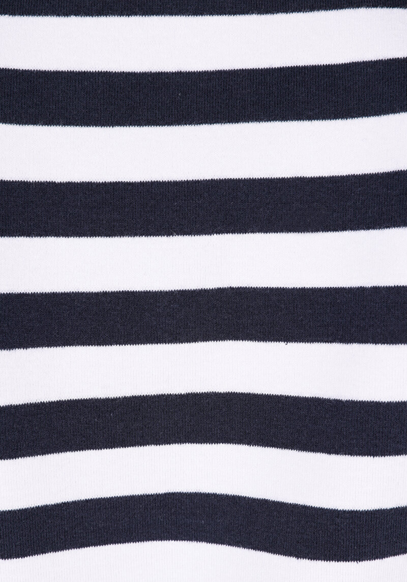 Slim Fit Polo Yaka Çizgili Kadın Beyaz Kısa Kol Tişört