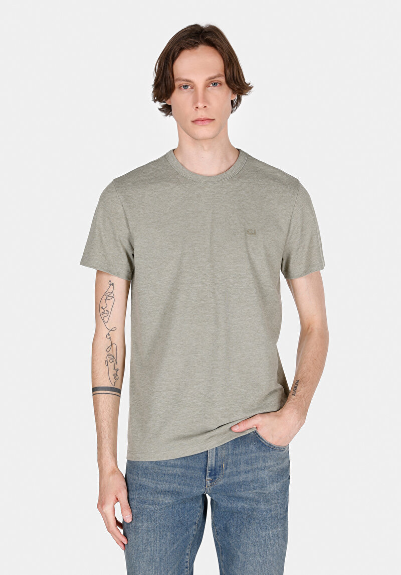 Regular Fit Yuvarlak Yaka Düz Erkek  Kısa Kol Tişört