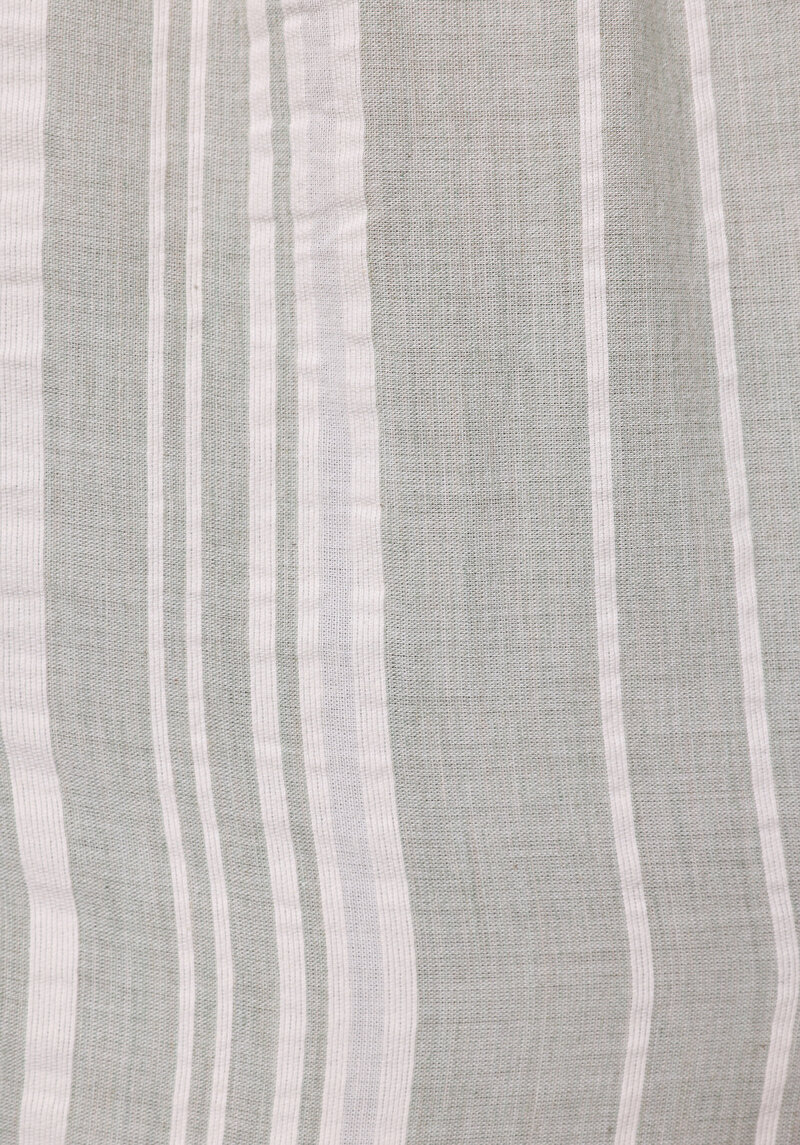 Regular Fit Shirt Neck Çizgili Erkek Yeşil Uzun Kol Gömlek