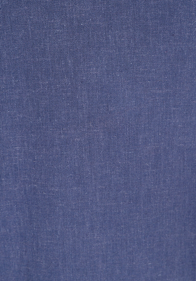 Regular Fit Yüksel Bel Geniş Paça Kadın İndigo  Pantolon