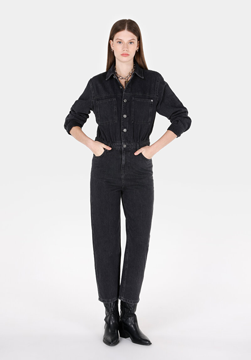 Regular Fit Kadın Siyah Jean Pantolon