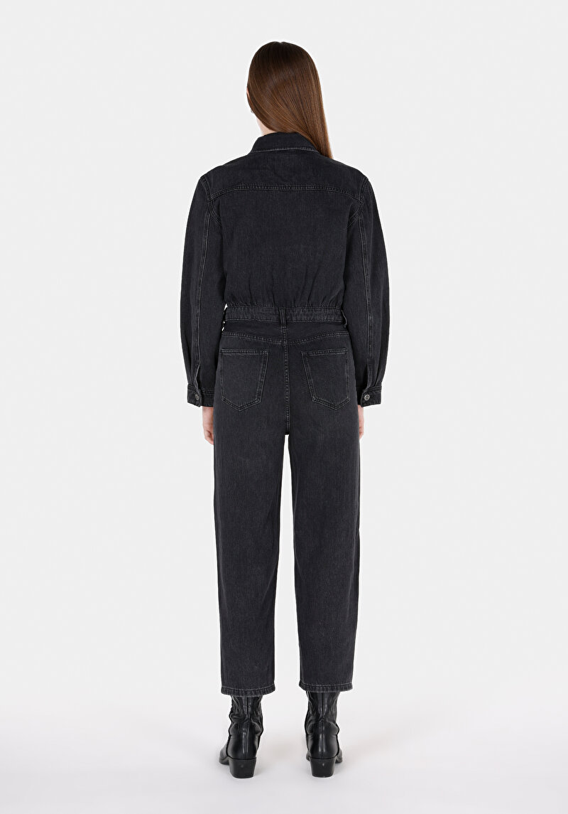 Regular Fit   Kadın Siyah Jean Pantolon