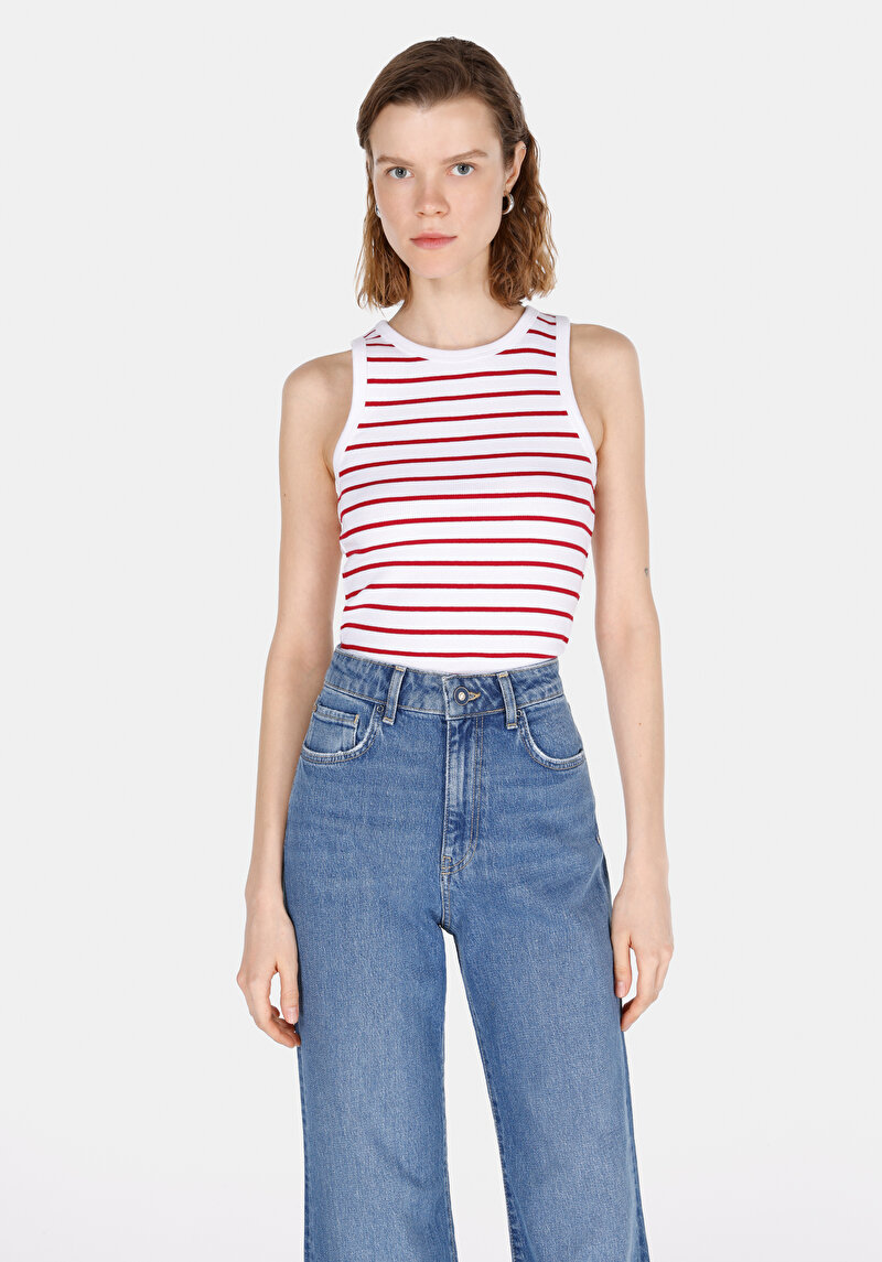 Slim Fit Kadın Kirmizi Atlet