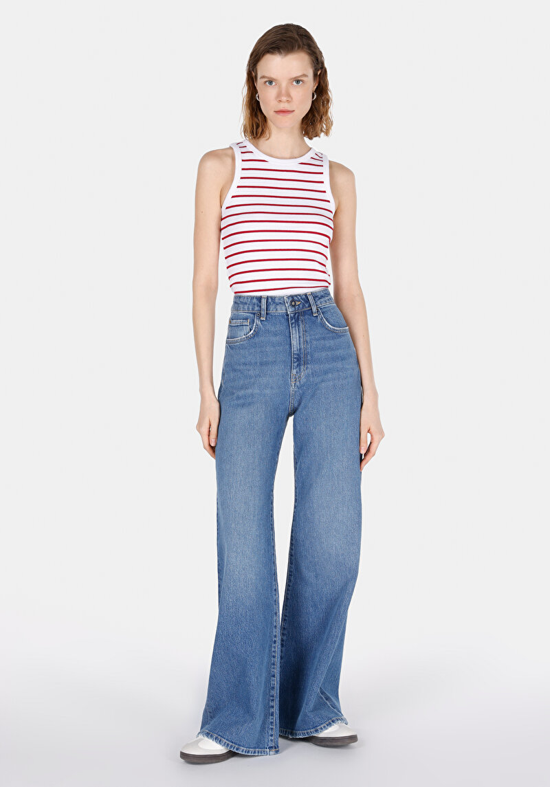 Slim Fit Kadın Kirmizi Atlet