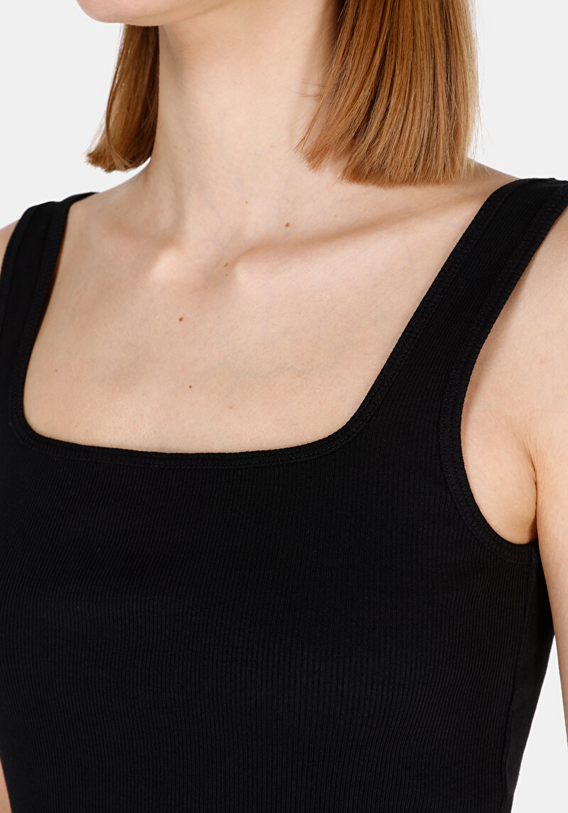 Slim Fit   Kadın Siyah Atlet